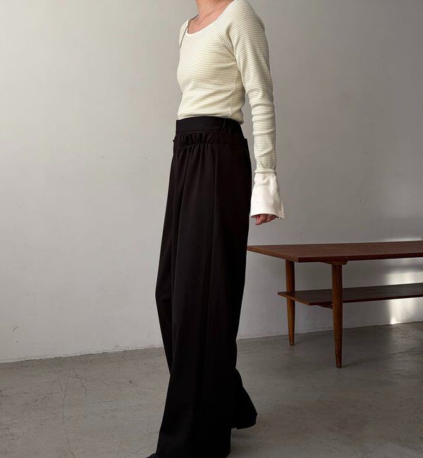  「【低身長サイズあり】ギャザーフリルパンツ」|チノ|