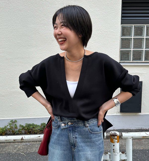  「【インフルエンサー＠tsuru00コラボ】スキッパーポンチプルオーバー」|ニット・セーター|