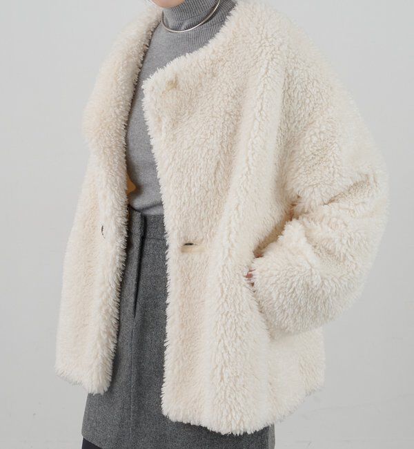  「ノーカラーボアコート」|その他|