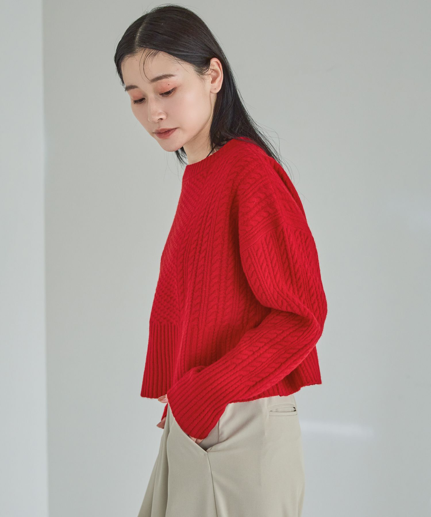 A part by 「ケーブルニットプルオーバー」|ニット・セーター|