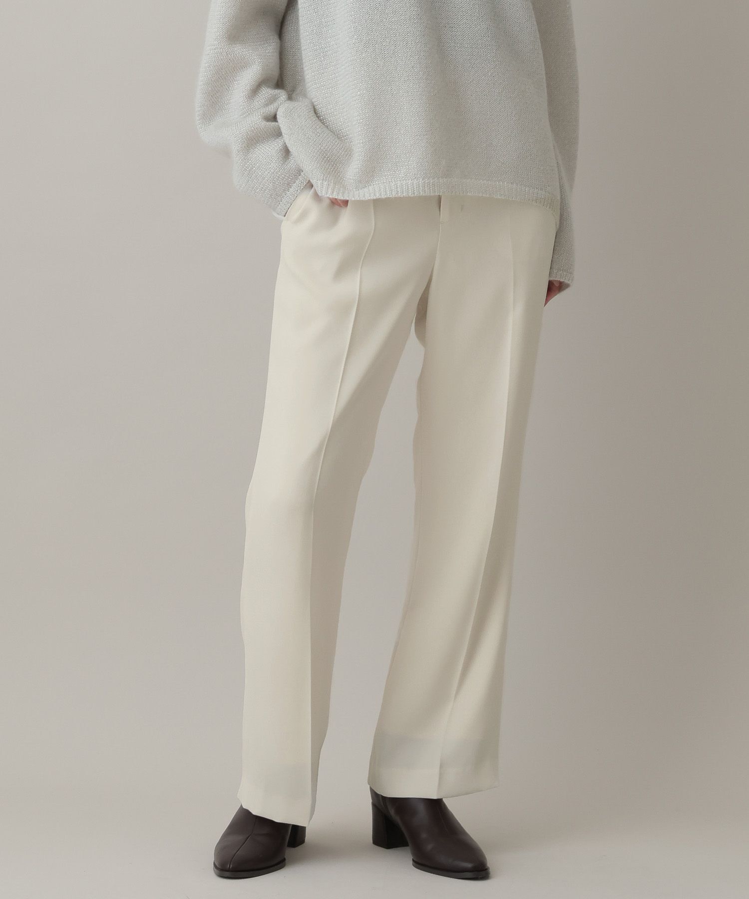 A part by 「サテンセミフレアパンツ」|スラックス|ナチュラル