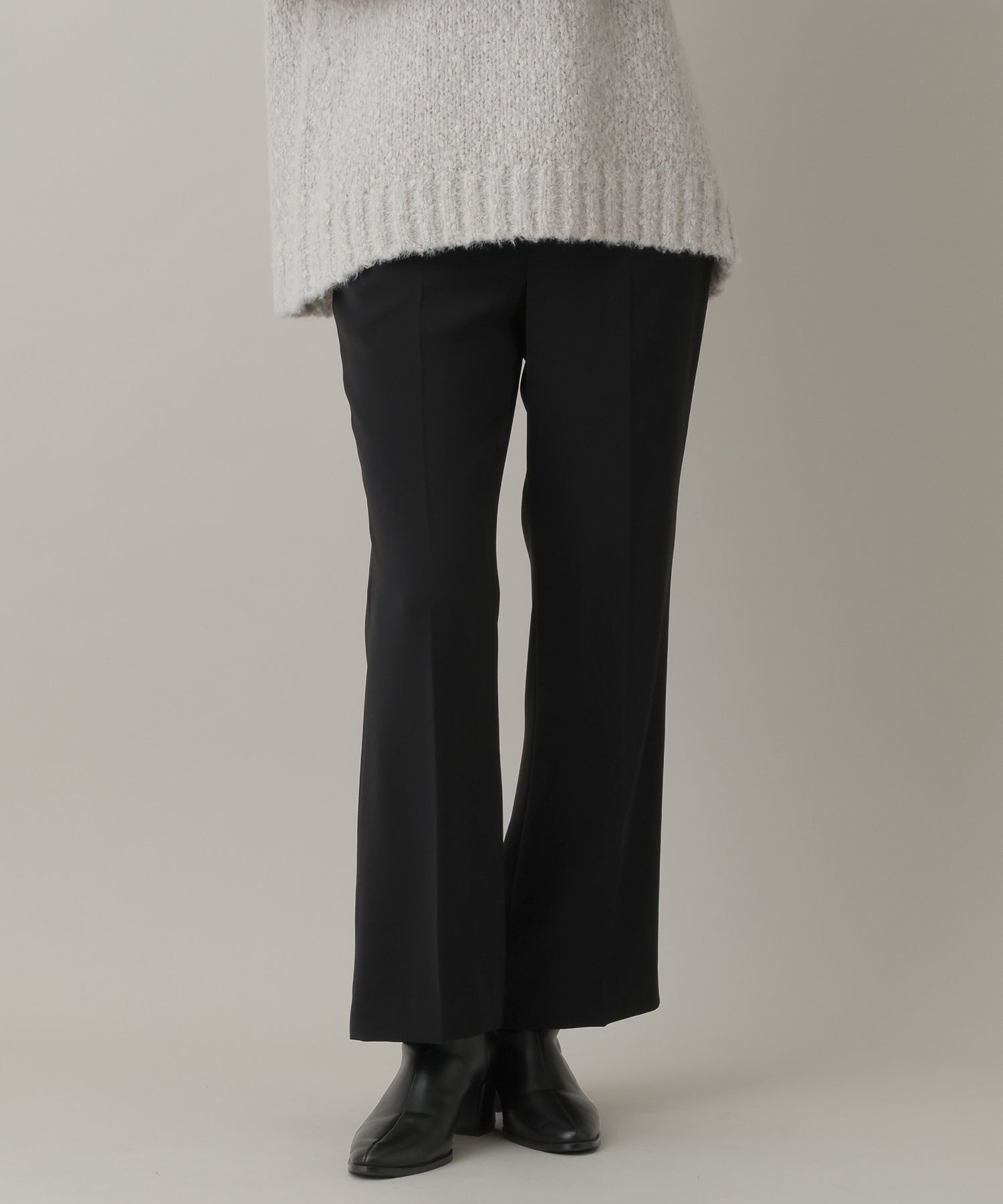A part by 「サテンセミフレアパンツ」|スラックス|ブラック