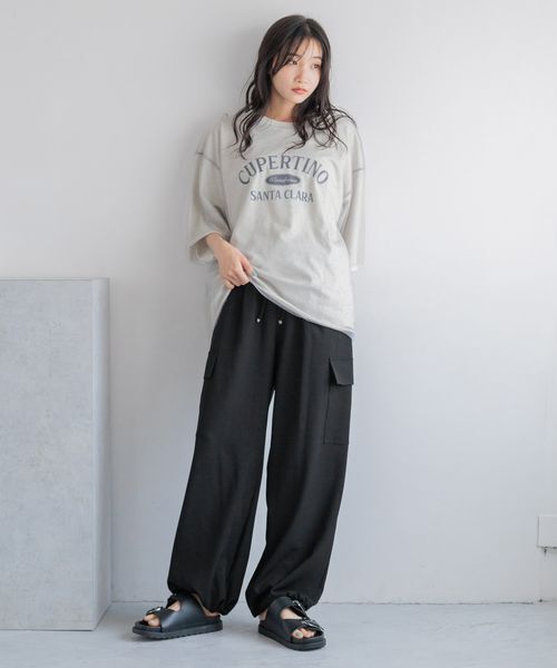 LOWRYS FARM「ルーズポケットワイドパンツ」|チノ|