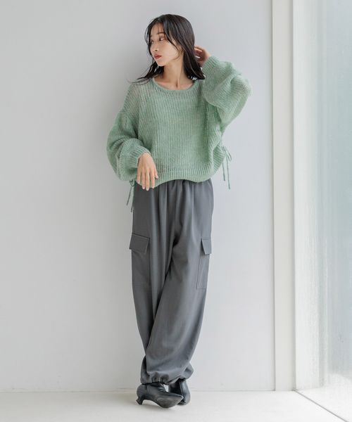 LOWRYS FARM「ルーズポケットワイドパンツ」|チノ|