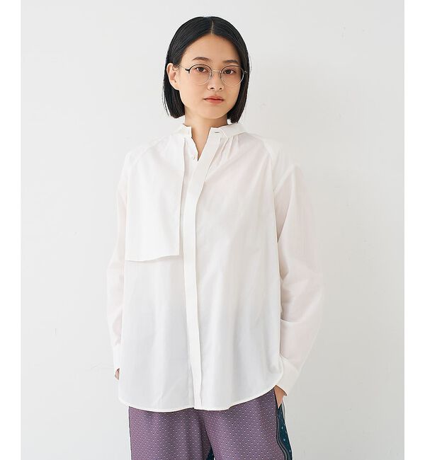 collex「フラップミニ衿ブラウス」|シャツ・ブラウス|ホワイト