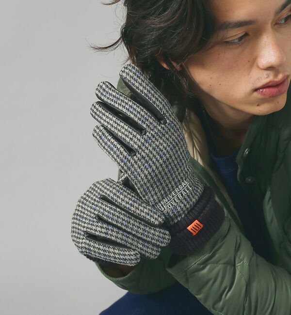 ABAHOUSE「【UNIVERSAL OVERALL / ユニバーサル オーバーオール】レザーコ」|手袋|ベージュ