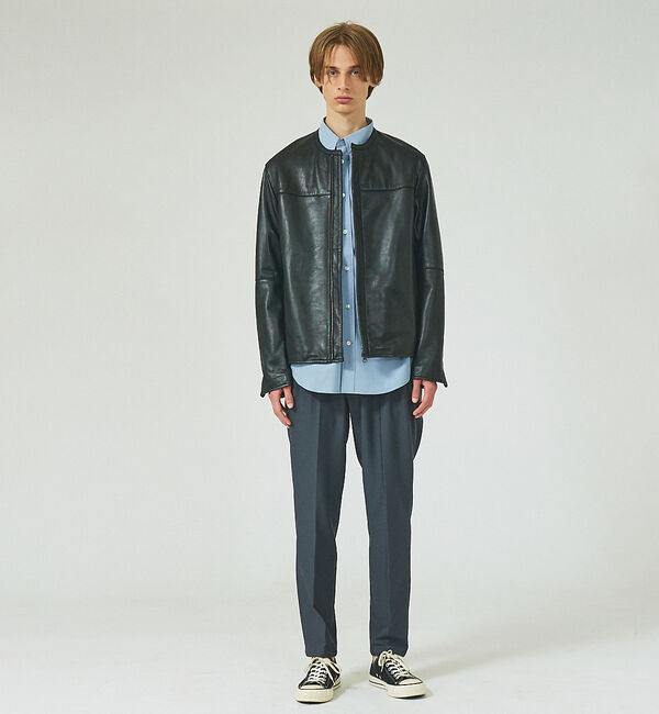 ABAHOUSE「【ナロウカラー】ラムレザー ブルゾン / シングルライダース」|その他|