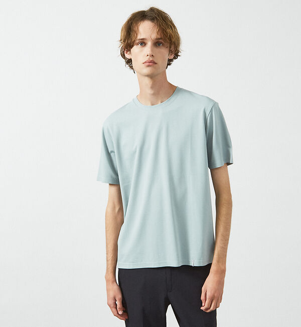 ABAHOUSE「【定番】ドレスポンチ クルーネック 半袖Tシャツ / ストレッチ 冷涼感」|Tシャツ・カットソー|グリーン系その他1