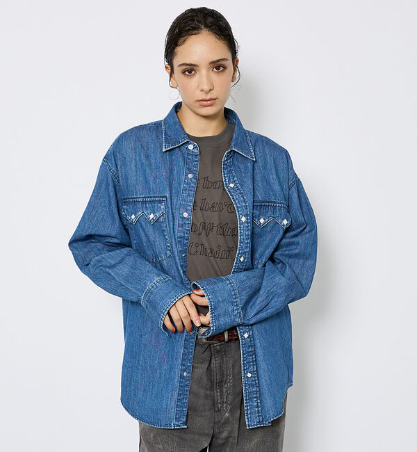 ABAHOUSE「【JOHNBULL/ ジョンブル】ウェスタンデニムシャツ/ダンガリーシャツ」|シャツ・ブラウス|