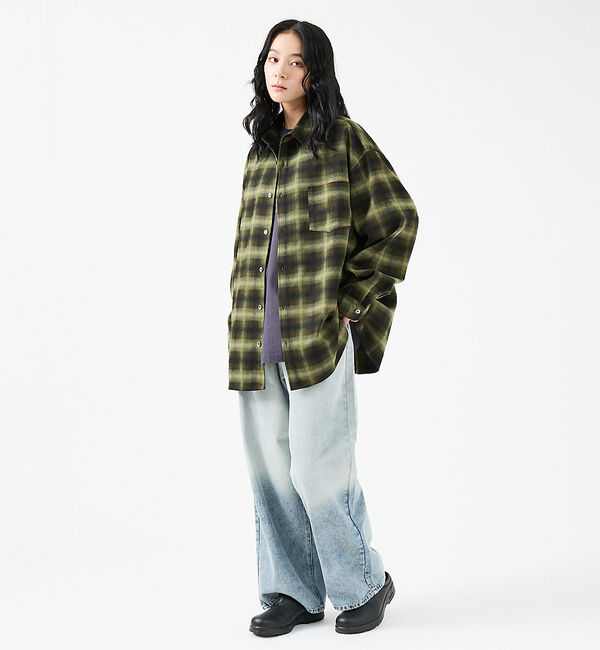 ABAHOUSE「【Revo.レボ】 オンブレーチェックシャツ/ルーズフィット /セットアップ/ユ」|シャツ・ブラウス|