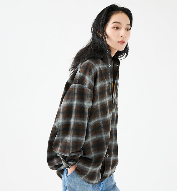 ABAHOUSE「【Revo.レボ】 オンブレーチェックシャツ/ルーズフィット /セットアップ/ユ」|シャツ・ブラウス|