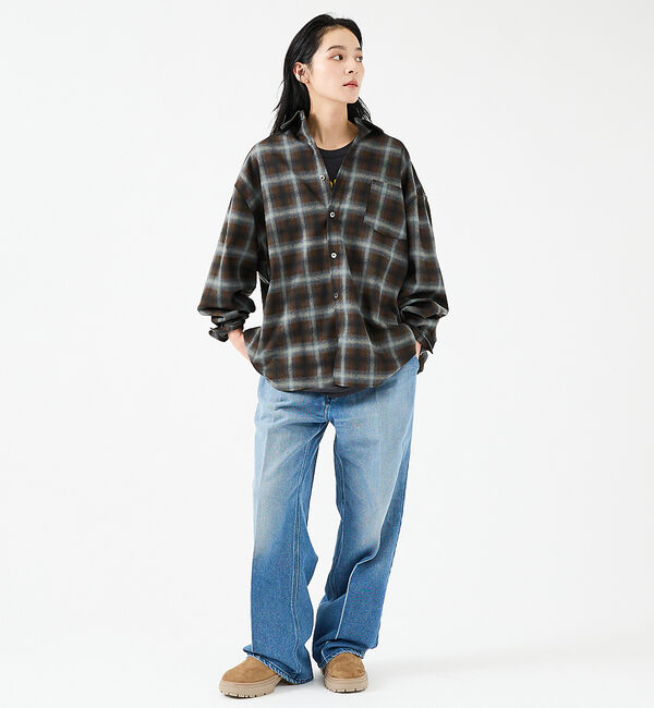 ABAHOUSE「【Revo.レボ】 オンブレーチェックシャツ/ルーズフィット /セットアップ/ユ」|シャツ・ブラウス|