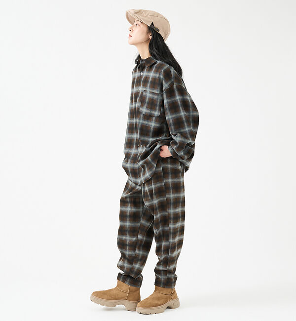 ABAHOUSE「【Revo.レボ】 オンブレーチェックシャツ/ルーズフィット /セットアップ/ユ」|シャツ・ブラウス|