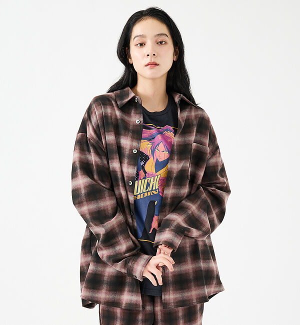 ABAHOUSE「【Revo.レボ】 オンブレーチェックシャツ/ルーズフィット /セットアップ/ユ」|シャツ・ブラウス|