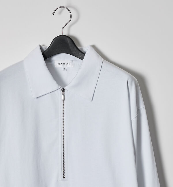 ABAHOUSE「【ウォッシュ加工】ロング ハーフジップ プルオーバー / ロンT」|Tシャツ・カットソー|