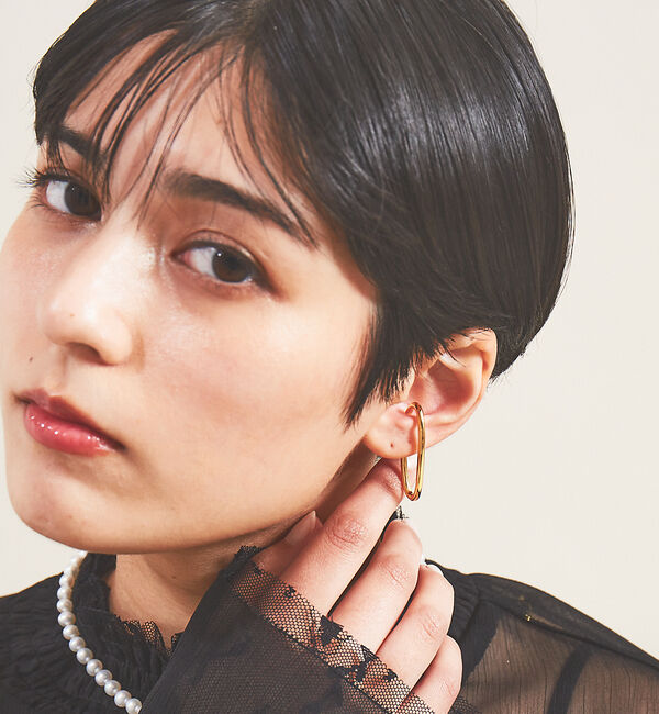 Rouge vif「【MARIHA】lnnocent Light オーバルイヤーカフS」|イヤリング|ゴールド