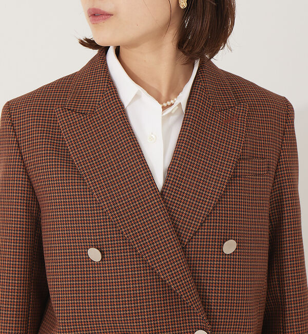 Rouge vif「チェックダブルジャケット」|テーラードジャケット|