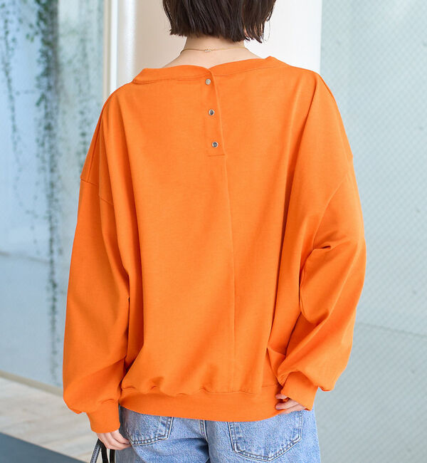 Rouge vif「ゆるシルエットバックヘンリーカットプルオーバー」|Tシャツ・カットソー|オレンジ