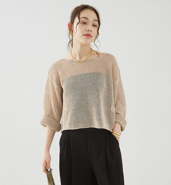 Rouge vif「麻混ペーパーヤーンプルオーバー」|ニット・セーター|