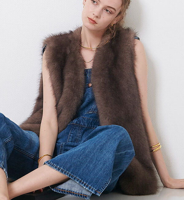 Rouge vif「エコファージレ」|ベスト・ジレ|モカ