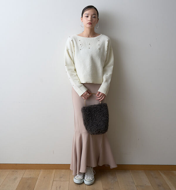 Rouge vif「【一部店舗限定】ビジューニットプルオーバー」|ニット・セーター|