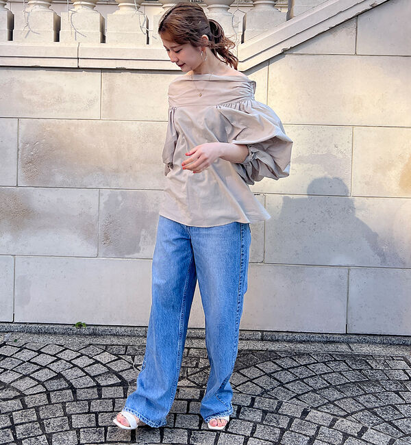 Rouge vif「コットンオフショルボリュームブラウス」|シャツ・ブラウス|