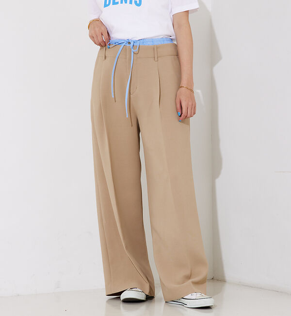 Rouge vif「ブロードリボン二重織レイヤードタックパンツ」|その他|