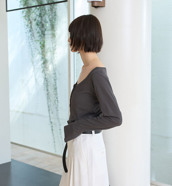 Rouge vif「コットンヘンリーネックプルオーバー」|Tシャツ・カットソー|