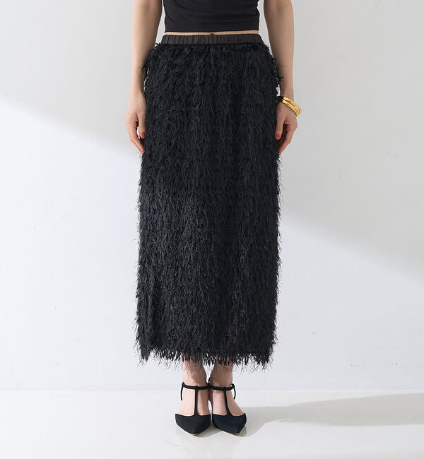 Rouge vif「フリンジフェザーサイドスリットスカート」|スカート|