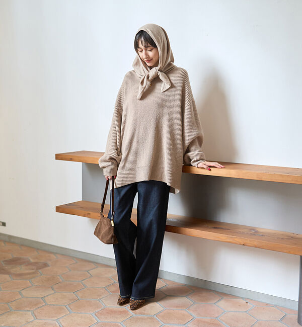 Rouge vif「【ストールセット】ポケット付片畦ニットプルオーバー」|ニット・セーター|