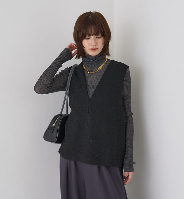 Rouge vif「【セットアップ対応】ポリウーリングカルゼVネックベスト」|ベスト・ジレ|