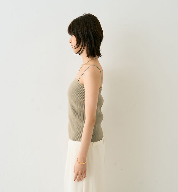 Rouge vif「【2点セット】ファーニットカーデ&times;リブニットキャミ アンサンブル」|カーディガン|