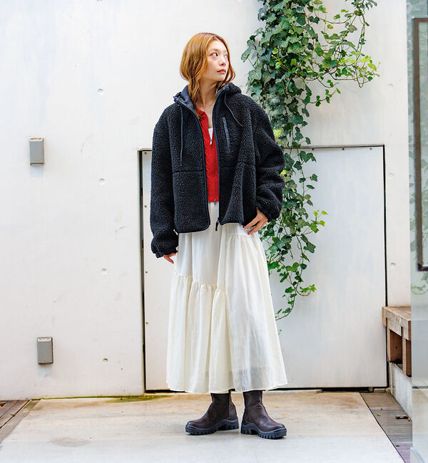 Rouge vif「【NANGA / ナンガ】BOA FLEECE ZIP HOODIE / ボアフ」|パーカー|