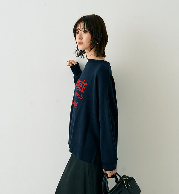 Rouge vif「ウール混ジャガードロゴニットプルオーバー」|ニット・セーター|