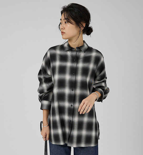 Rouge vif「オンブレーチェックオーバーシャツ」|シャツ・ブラウス|