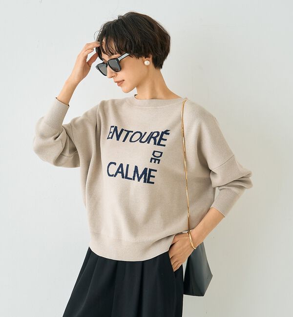 Rouge vif「【2026SS新作】ジャガードロゴニット ENTOURE DE CALME」|ニット・セーター|