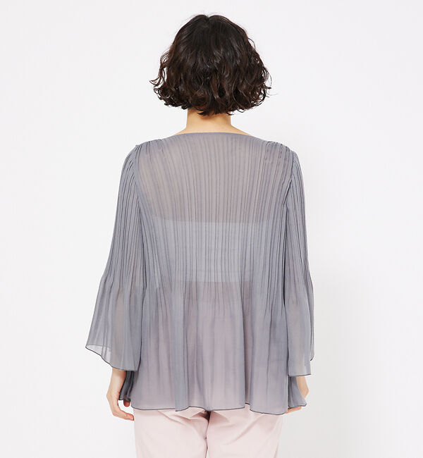 qualite「ランダムプリーツフレアーブラウス」|シャツ・ブラウス|