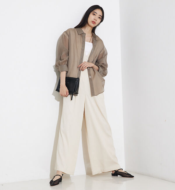 qualite「ソフトオーガンジーシアーシャツ」|シャツ・ブラウス|