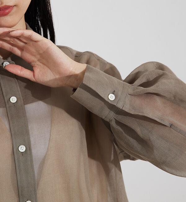 qualite「ソフトオーガンジーシアーシャツ」|シャツ・ブラウス|