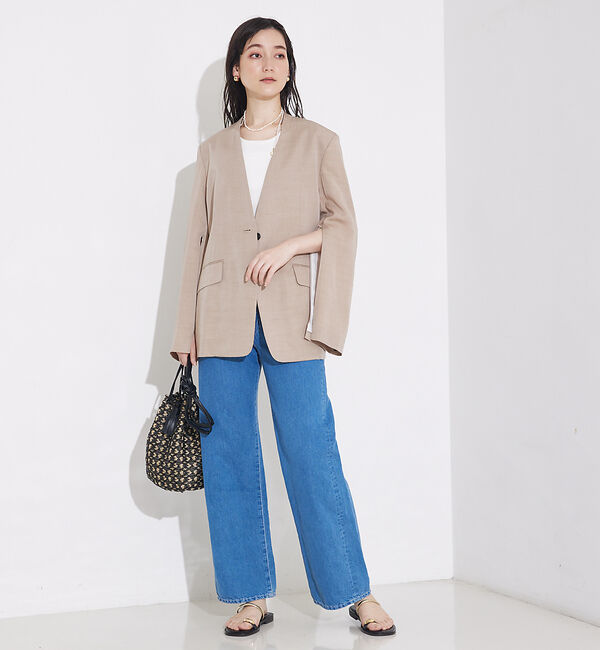 qualite「【Oggi・CLASSY掲載】袖コンシールあきJK」|ノーカラージャケット|