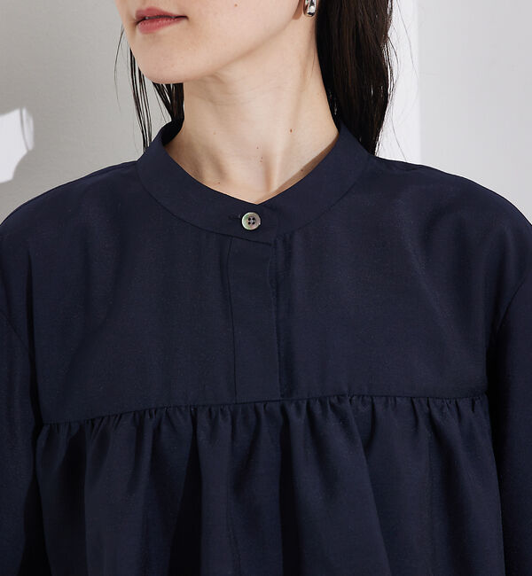 qualite「【接触冷感＆UVカット】ブライトローンフレアブラウス」|シャツ・ブラウス|