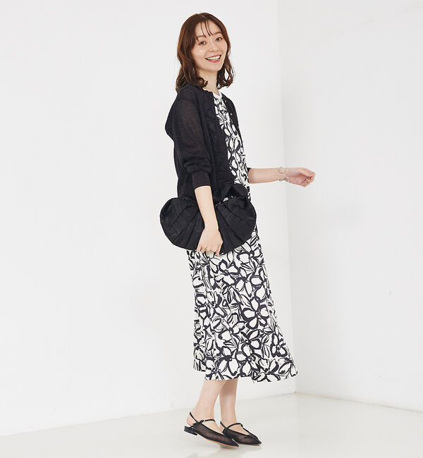 qualite「【夏の羽織りにおすすめ】ラメハイゲージニットカーデ」|カーディガン|