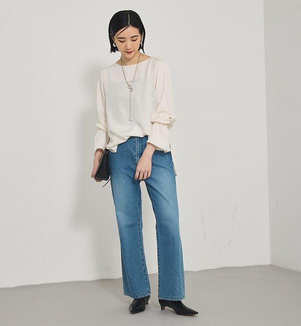 qualite「ブライトツイルベルブラウス」|シャツ・ブラウス|