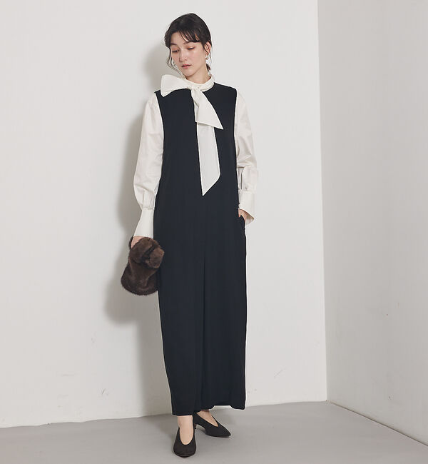 qualite「【オールシーズン大活躍】ダブルサテンオールインワン」|オールインワン|