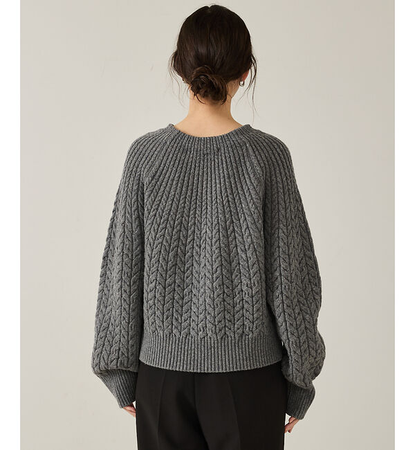 qualite「ケーブルボトルネックニット」|ニット・セーター|