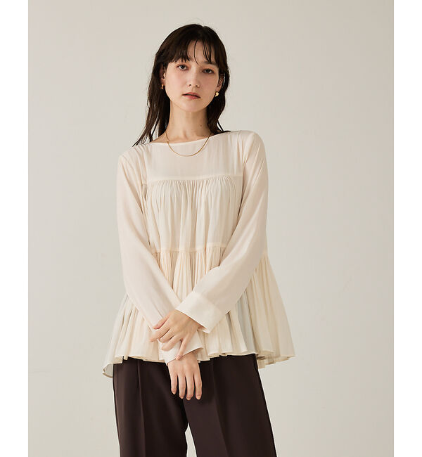 qualite「エアーフローティアードブラウス」|シャツ・ブラウス|