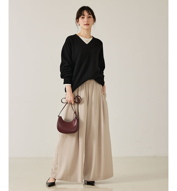 qualite「ピーチサテンフレアーパンツ」|その他|