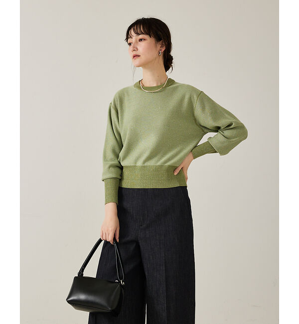 qualite「【スウェット気分で着られる】スパンコールニット」|ニット・セーター|