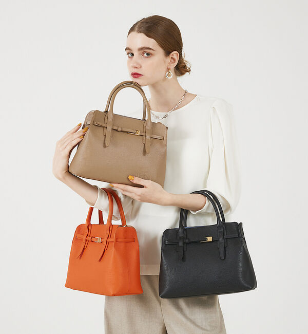 LOWELL things「Belte/レザーベルテッド2WAYトート」|ショルダー・メッセンジャー|