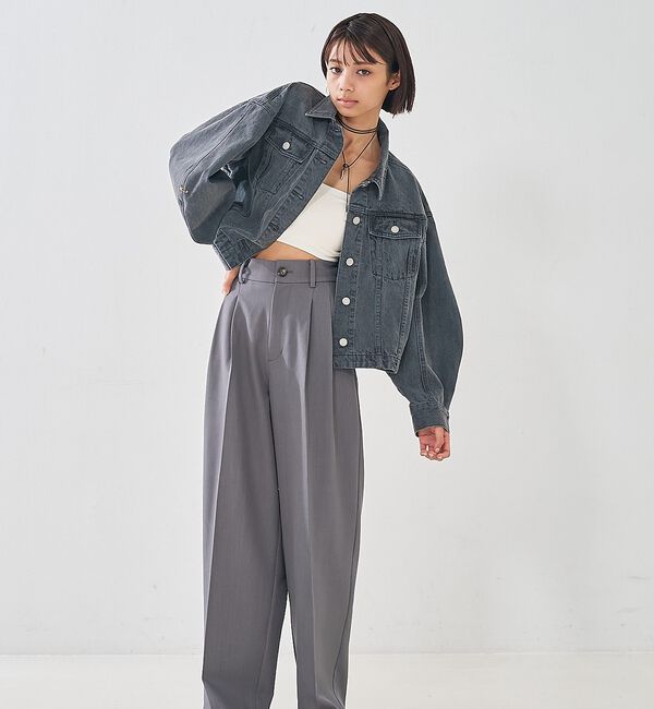 abahouse mavie「【オリジナル】デニムショートジャケット/バルーン袖/長袖/羽織/春服」|その他|